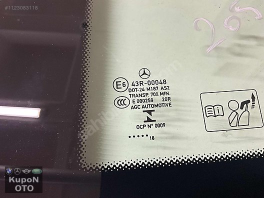 E000259 43R00048 MERCEDES W205 COUPE SOR ARKA KELEBEK CAMI SIFIR