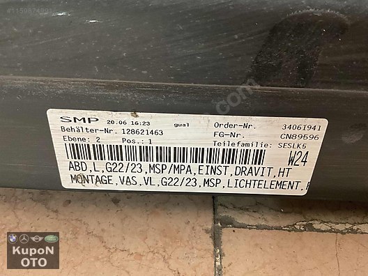 51778075867 8075867 BMW G22 G23 4 SERİSİ M PAKET MARŞPİYEL SACI