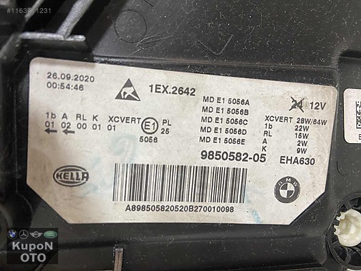 63119479262 9479262 BMW G30 SAĞ LED FAR ÇIKMA ORJİNAL